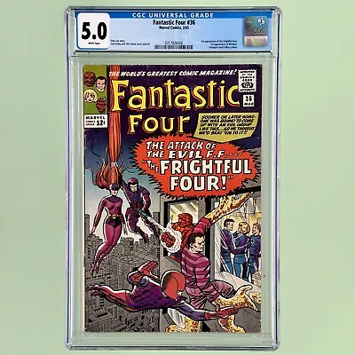 Buy Fantastic Four #36 (CGC 5.0) 1965 White Pages! 1st App. Of The Frightful Four • 128.68£