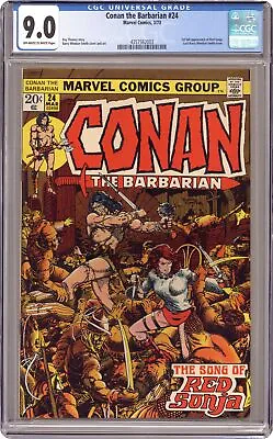 Buy Conan The Barbarian #24 CGC 9.0 1973 4357562003 1st Full Red Sonja Story • 209.43£