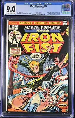 Buy Marvel Premiere #15 CGC VF/NM 9.0 1st Appearance Origin Iron Fist! Marvel 1974 • 390.97£