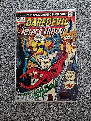 Buy Daredevil #102 (1973) Marvel Comics 'Stilt-Man & Black Widow' FN • 10.30£