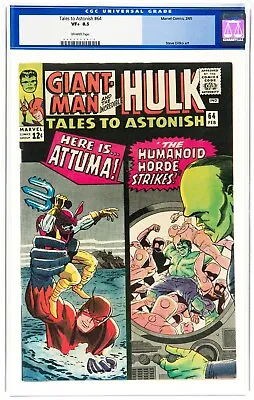 Buy Tales To Astonish #64  CGC 8.5  1st LEADER Cover & 2nd App Of Attuma! 1965 • 397.73£