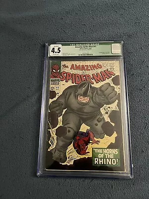 Buy Amazing Spider-Man #41 CGC 4.5 Stan Lee, Romita, 1st Appearance Of The Rhino • 247.85£