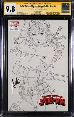 Buy Peter Parker Spectacular Spider-man #1 Sketch Variant Signed By Artgerm Cgc 9.8 • 318.65£