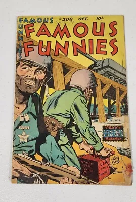 Buy Famous Funnies #208 - 1953, Scarce Issue & Mike Roy War/army Engineers Cover • 22.31£