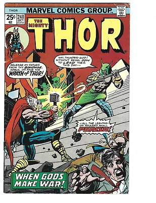 Buy Thor #240 (10/75) VG+ (4.5) Horus! Buscema! Great Bronze Age! • 2.74£