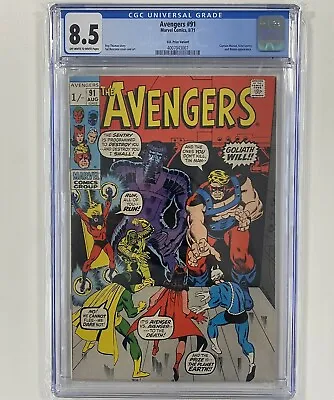 Buy Avengers #91 Vol 1 CGC 8.5 Slabbed Comic. 1971 Pence Copy • 110£