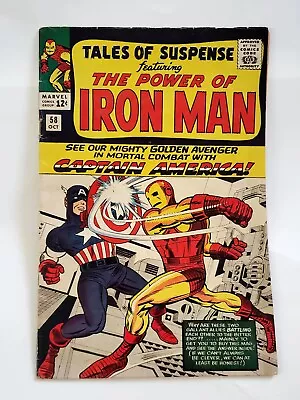 Buy Tales Of Suspense #58 - KEY ISSUE - Iron Man Vs. Captain America - Kraven 2nd Ap • 217£