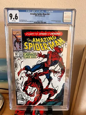 Buy Amazing Spider-Man 361 9.6 CGC 1st Full Appearance Of Carnage 1992 White Pages • 175£