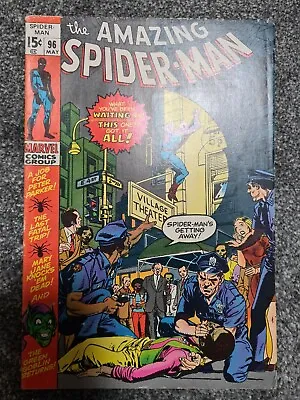 Buy AMAZING SPIDER-MAN # 96 MARVEL NO COMICS CODE 1ST DRUGS USE MAY 1971 KEY CentT&P • 69.99£