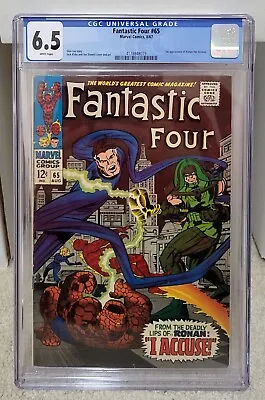 Buy Fantastic Four #65 (1967) CGC 6.5 - 1st App. Ronan The Accuser Marvel Comics Key • 120.05£