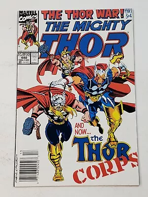 Buy The Mighty Thor 440 NEWSSTAND 1st Team Appearance Of Thor Corps Copper Age 1991 • 11.06£