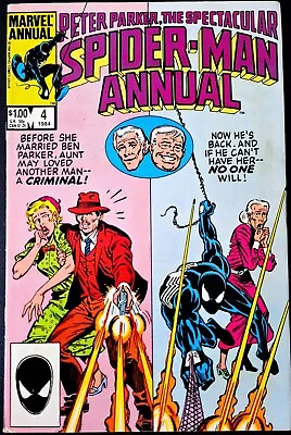 Buy Peter Parker Spectacular Spider-man Annual  #4 Vfn Black Cat Alien Symbiote 1984 • 3.99£
