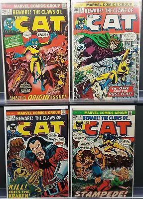Buy Beware! The Claws Of.. The Cat #1 2 3 4 1-4 Marvel 1972 Tigra Greer Grant Higher • 103.26£