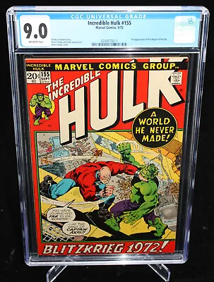 Buy Incredible Hulk #155 (CGC 9.0) 1st App. Shaper Of Worlds - 1972 • 63.87£