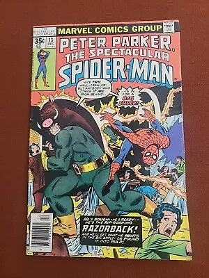 Buy Peter Parker The Spectacular Spider-Man #13 1st Appearance Of Razorback 1977  • 5.56£