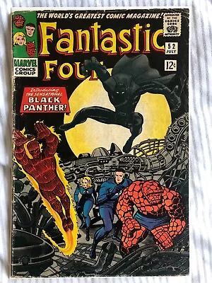 Buy Fantastic Four 52 (1966) 1st App Of The Black Panther, Cents • 349.99£