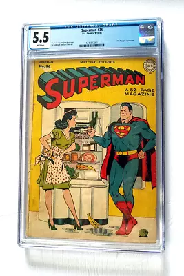 Buy Superman #36 1945 DC Golden Age Comic Classic Wayne Boring & Stan Kaye Humor -c • 729.83£