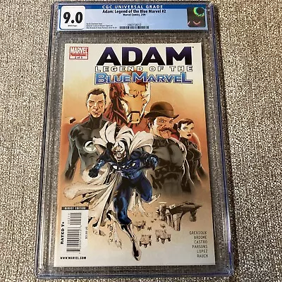 Buy Adam Legend Of The Blue Marvel #2 CGC 9.0 WHITE PAGES Marvel 2009 Low Print Run • 103.35£
