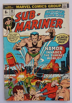 Buy Sub-Mariner #60 - Marvel Comics UK Variant April 1973 VG- 3.5 • 7.25£
