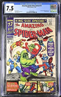 Buy Amazing Spider-Man King Size Annual #3 1966 CGC 7.5 With Avengers & Hulk • 252.19£
