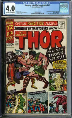 Buy Journey Into Mystery Annual #1 Cgc 4.0 Ow/wh Pages // 1st App Hercules + Zeus • 256.95£