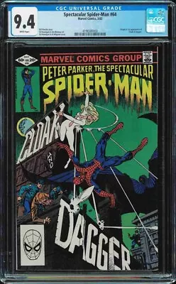 Buy Spectacular Spider-man #64 CGC 9.4 White 1st Cloak And Dagger 1982 Marvel Intro • 90.68£