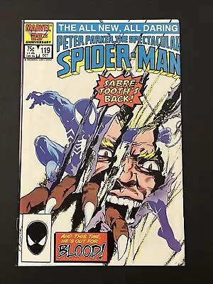 Buy Spectacular Spider-Man #119 FN 1986 Sabretooth Marvel Comics • 7.13£