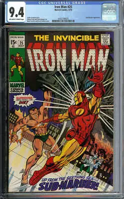 Buy Iron Man #25 Cgc 9.4 Ow/wh Pages // Marvel Comics 1970 • 260.90£