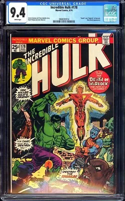 Buy Incredible Hulk 178 CGC 9.4 (1974) Death & Rebirth Of Warlock! KEY! L@@K! • 158.31£