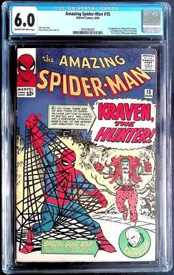 Buy Amazing Spider-Man #15 (1964) 1st Appearance Of Kraven The Hunter CGC 6.0 • 1,274.78£