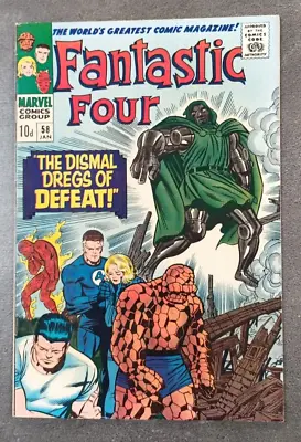 Buy Fantastic Four #58 (marvel 1967) Kirby Dr Doom Silver Surfer 7.5 Vfn- • 125£