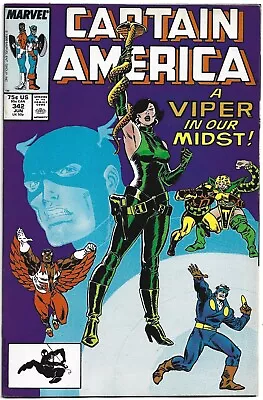 Buy Captain America #342 - John Walker Cover Logo Issue, 1988, Marvel Comic • 4.50£