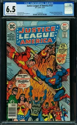 Buy Justice League Of America #137 CGC 6.5 1976 DC (1st Superman Vs Captain Marvel) • 55.33£