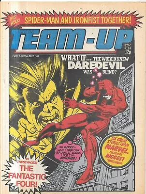 Buy Vintage Marvel Team Up Comic No 12 Dec 3rd 1980 Daredevil Fantastic Four • 0.99£