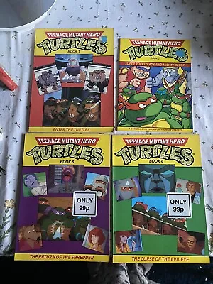 Buy Vintage UK Teenage Mutant Ninja Turtles Books 1-4 (1990) (No.2 Smaller) • 5£