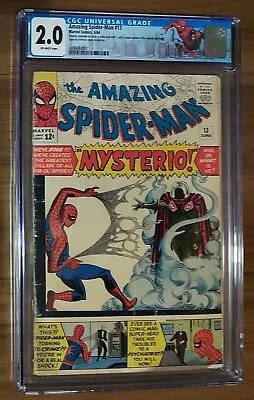 Buy Amazing Spider-Man #13 1964 CGC 2.0 1st Appearance Of Mysterio Quentin Beck • 438.79£