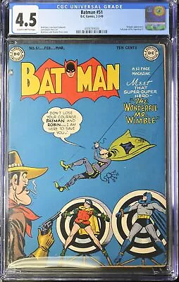 Buy Batman #51 CGC VG+ 4.5 Penguin Appearance! Full Page Ad For Superboy #1! • 394.51£