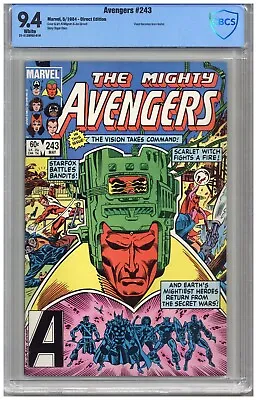Buy Avengers  # 243  CBCS   9.4   NM   White Pgs   5/84   Vision Becomes Team Leader • 51.63£