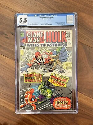 Buy Tales To Astonish #63 CGC 5.5 WP❄️ 1st Full App Of The Leader, Marvel 1965 • 236.68£