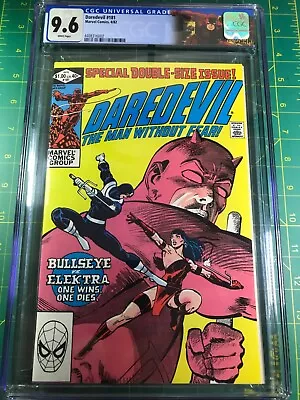Buy Daredevil 181 CGC 9.6 NM+ WP Frank Miller Marvel 1982 Death Elektra Custom Label • 99.90£