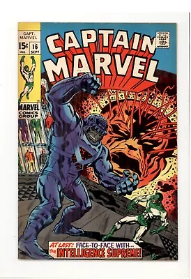 Buy Captain Marvel 16 F/VF 1st Appearance Supreme Sentry 1969 • 19.76£