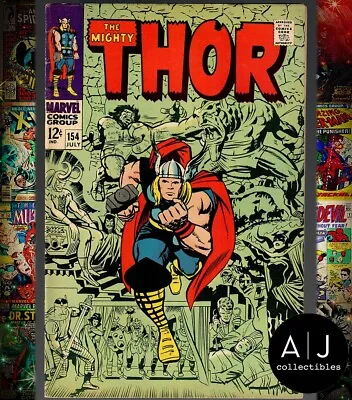 Buy Thor #154 FN+ 6.5 1968 (Marvel) 1st App. Mangog • 45.30£