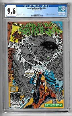 Buy Amazing Spider-Man #328 CGC 9.6 NM+ WHITE Marvel 1990 Key Hulk Todd McFarlane • 55.43£