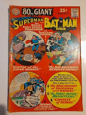 Buy 80 Page Giant Magazine #15 Superman And Batman Oct 1965 Good+ 2.5 • 14.99£