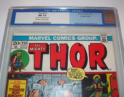 Buy Rare Double Cover THOR #213 CGC 9.4 ) OW/W Pages Old Label Nice From July 1973 • 239.85£