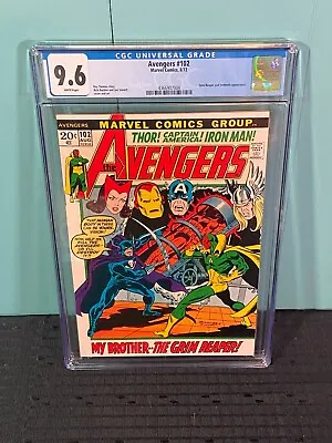 Buy Avengers #102 CGC 9.6 WHITE Pages Grim Reaper And Sentinels Appearance Sharp! • 173.43£
