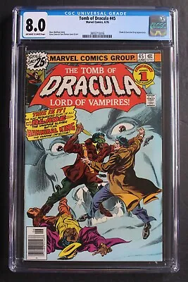 Buy TOMB OF DRACULA #45 First Full DEACON FROST 1976 Hannibal King BLADE MCU CGC 8.0 • 75.22£