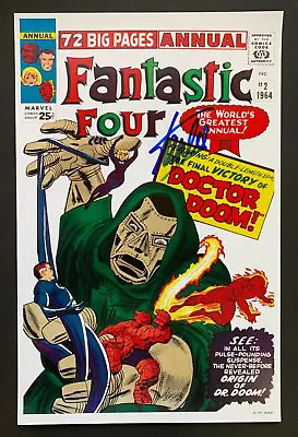 Buy STAN LEE Signed FANTASTIC FOUR ANNUAL #2 Cover Print • 185£