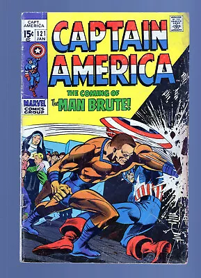 Buy Captain America #121 - 1st App Man-Brute. Gene Colan, Joe Sinnott Art (2.0) 1970 • 3.76£
