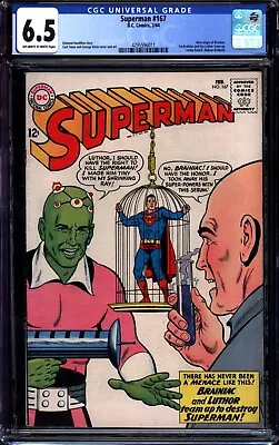 Buy Superman #167 (1964) CGC 6.5 -- O/w To W; 1st Luthor & Brainiac Team-up; Origin • 247.77£